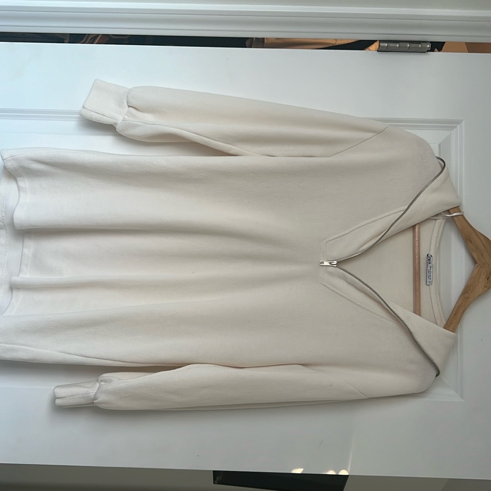 Zara Cream Sweatshirt Dress